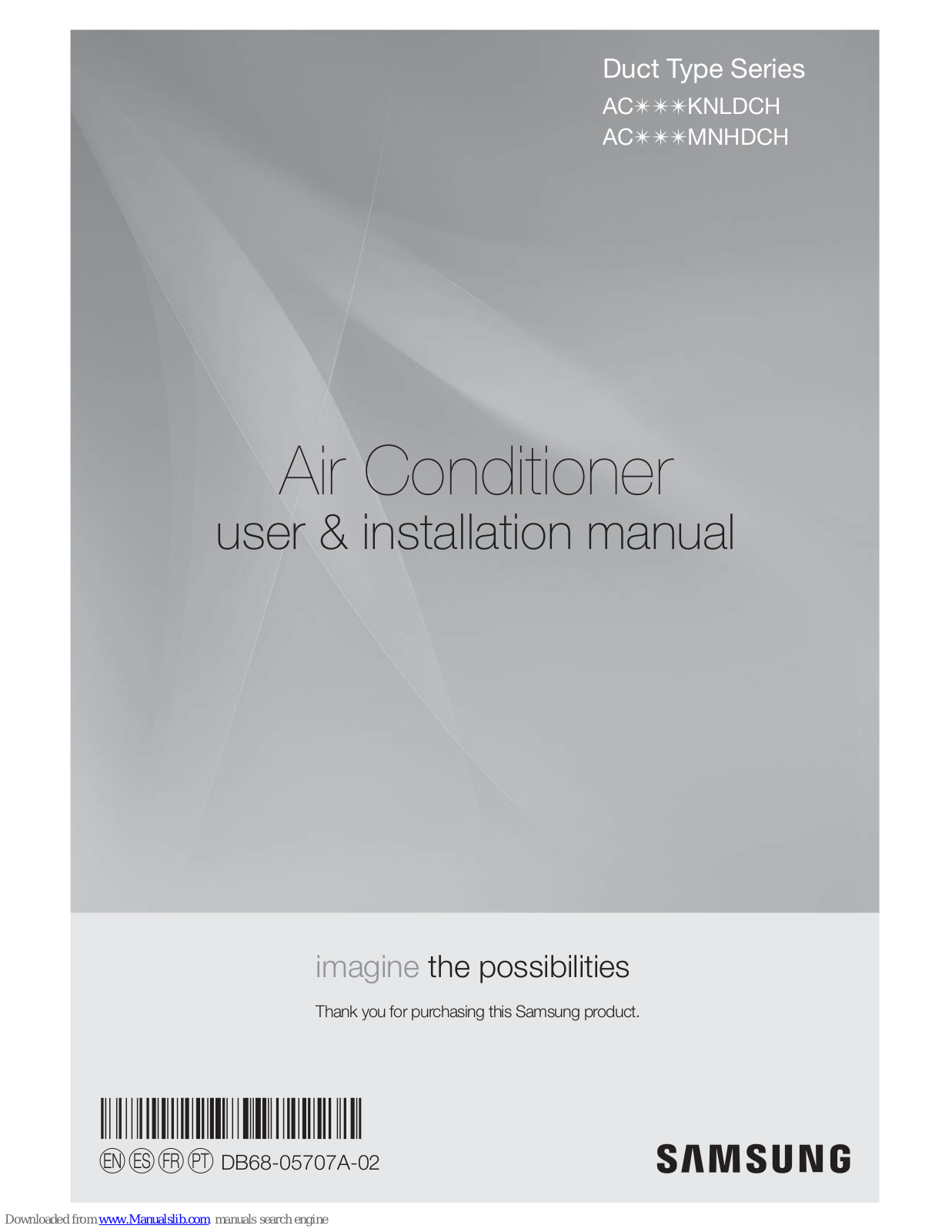 Samsung AC***KNLDCH, AC***MNHDCH User & Installation Manual