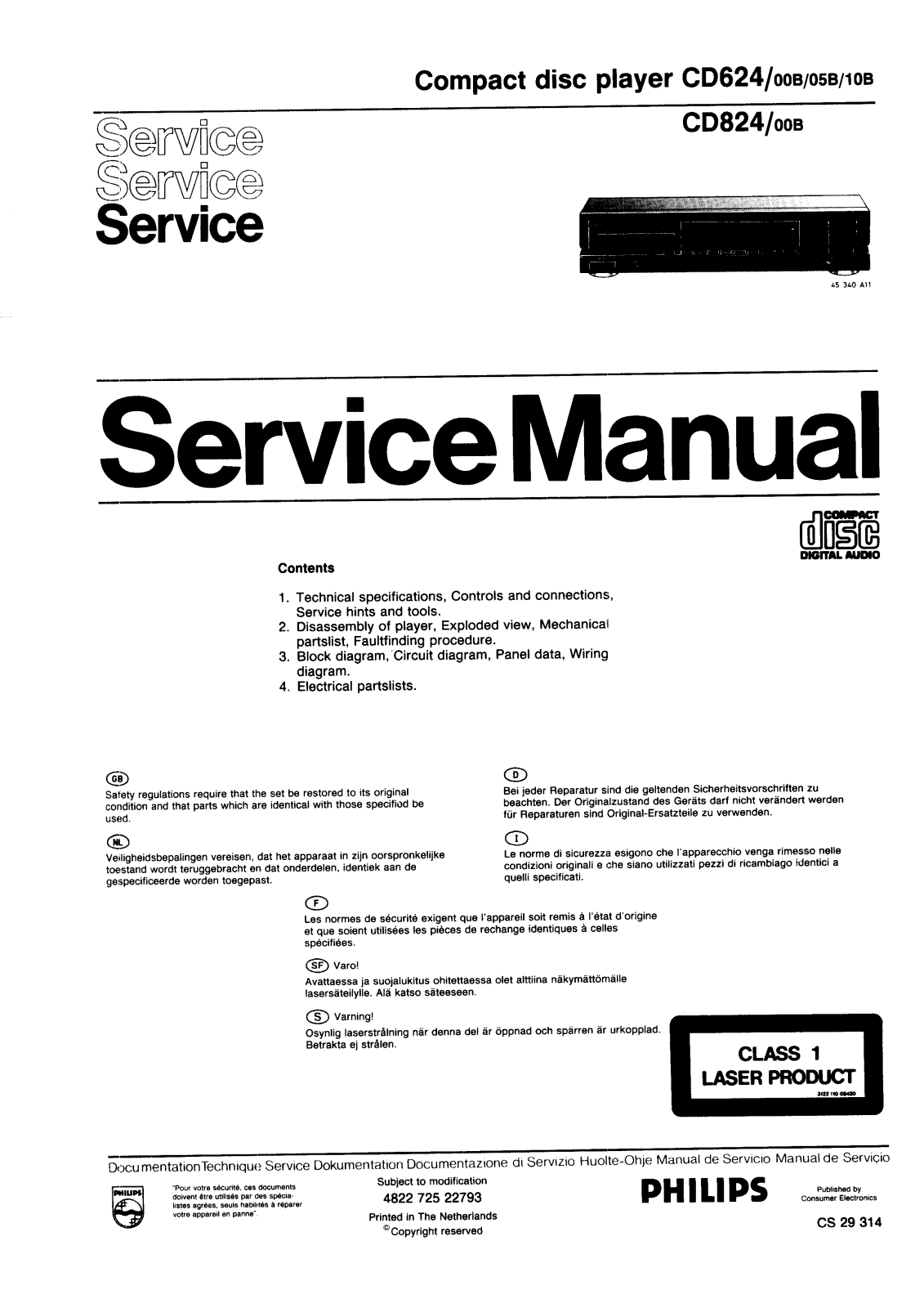 Philips CD-624 Service manual