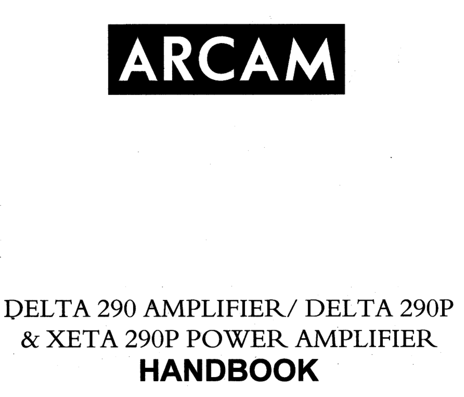 Arcam XETA-290P Owners Manual