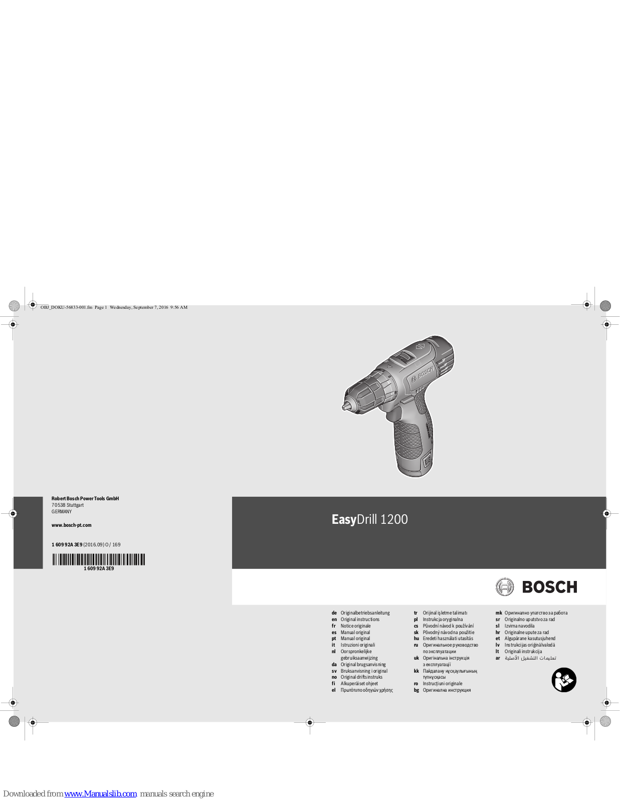 Bosch 3 603 JA2 1 Original Instructions Manual