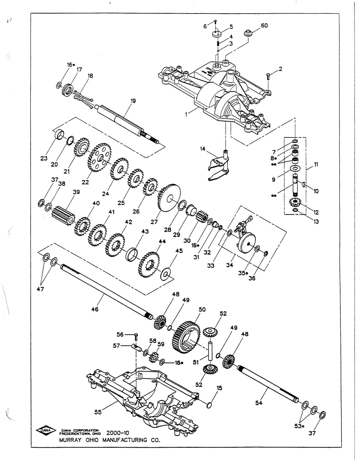 Dana 2000-10 Parts List