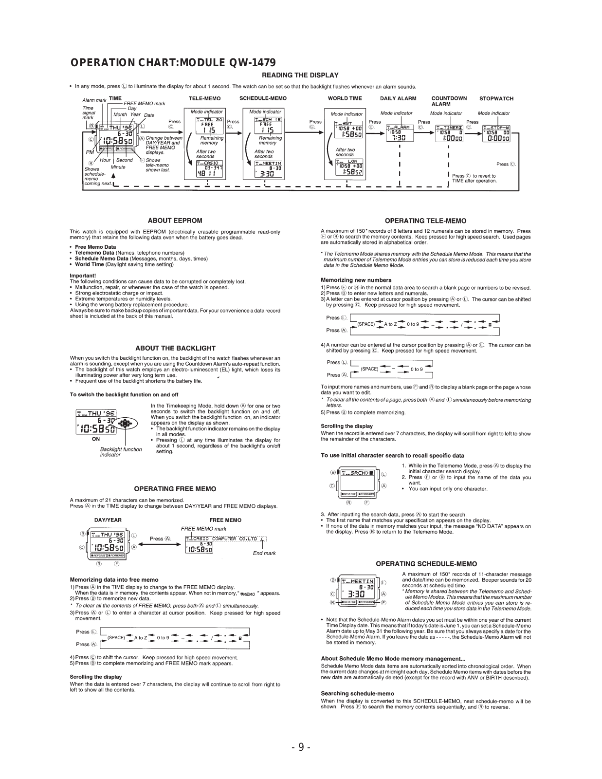 Casio 1479 Owner's Manual