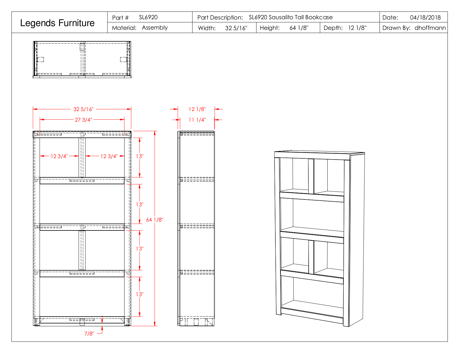 Legends Furniture SL6920 Specification Sheet