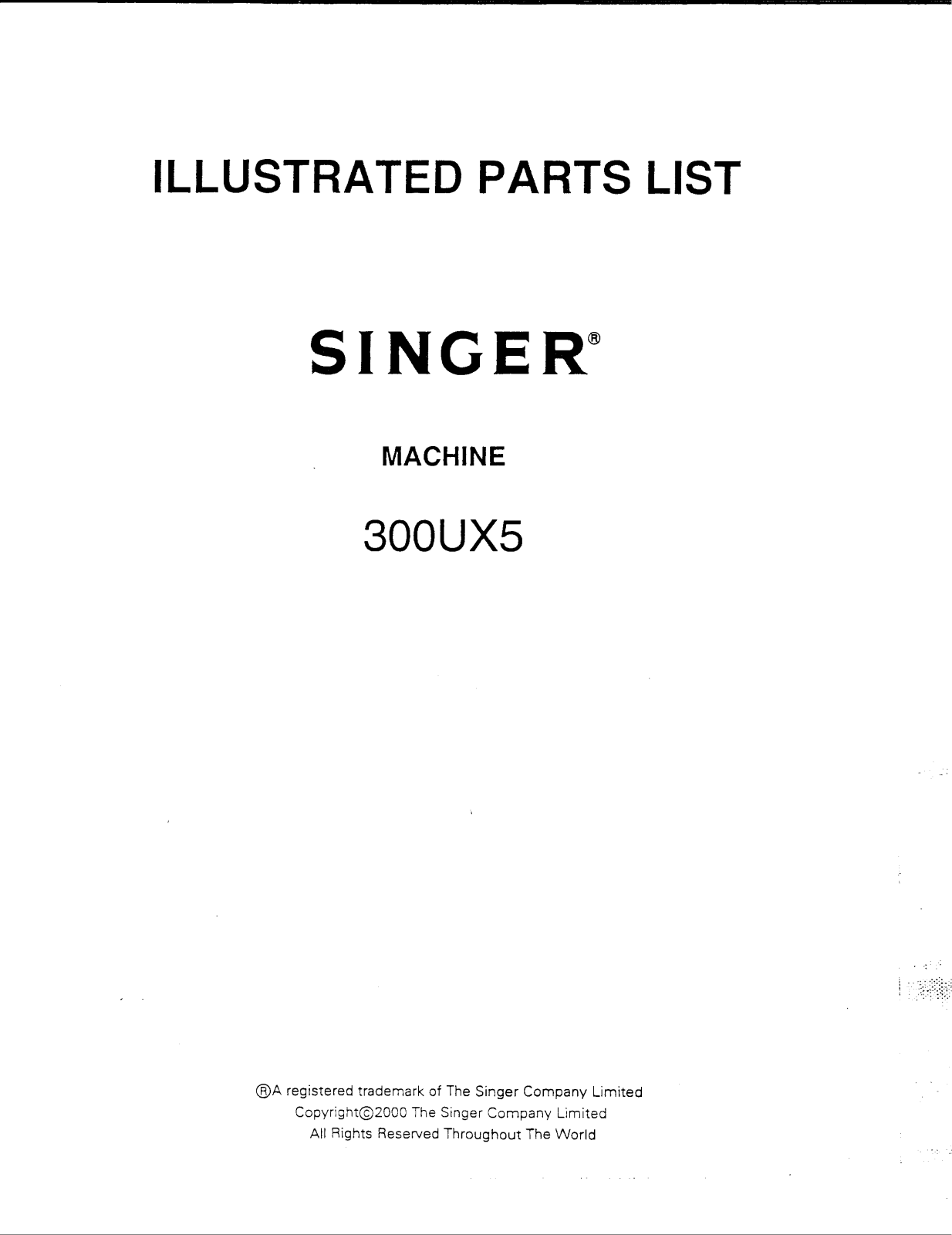 Singer 300UX5 User Manual