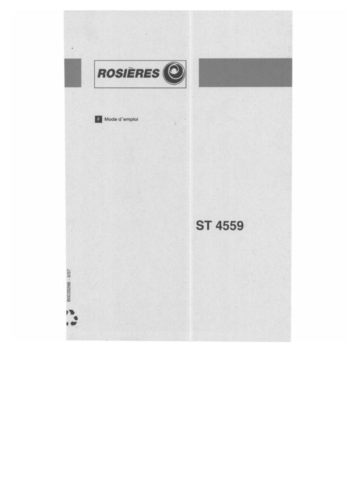 Rosieres ST 4559 User Manual