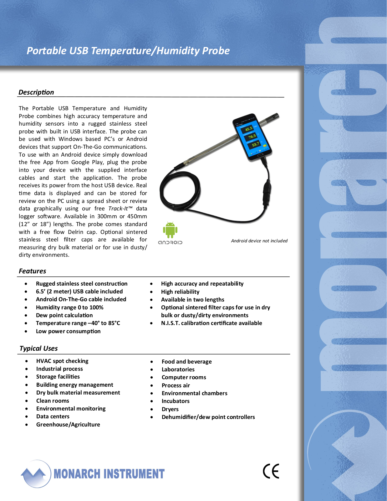 Monarch Instrument TH Specifications