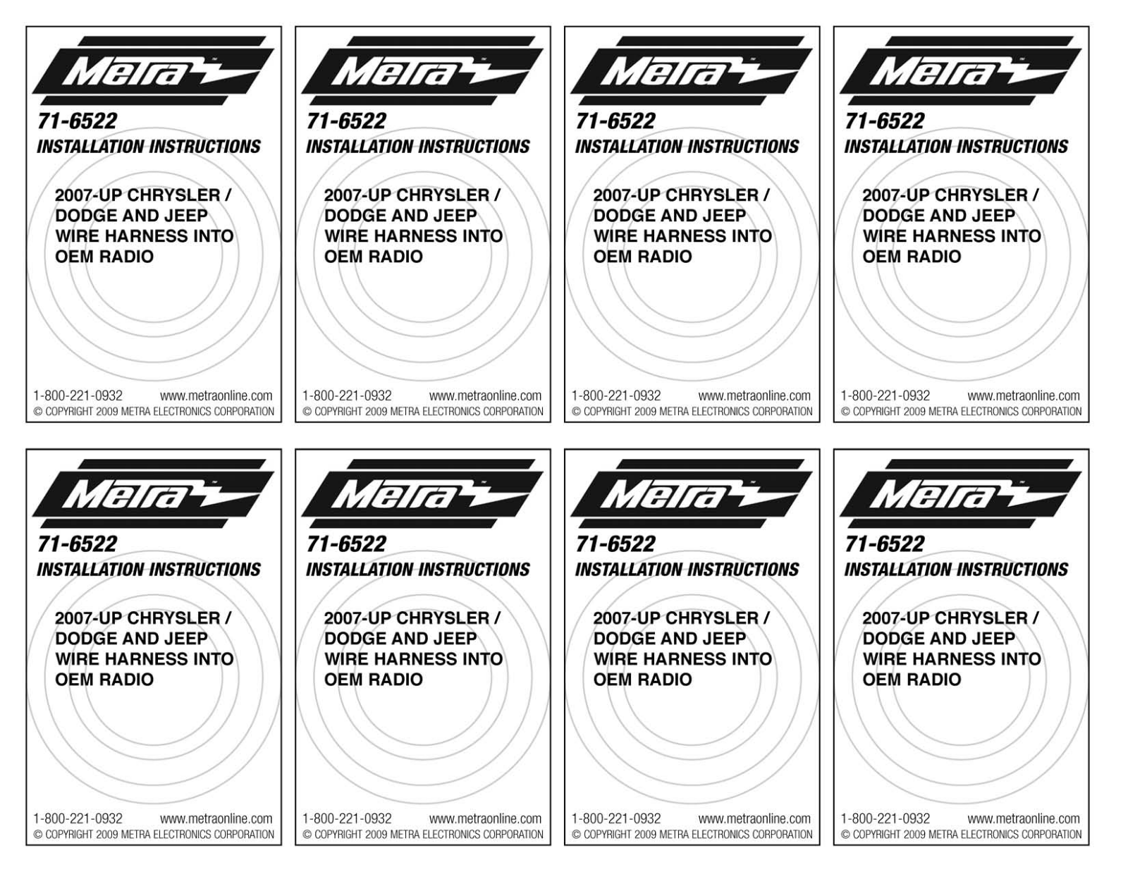 Metra Electronics 71-6522 User Manual