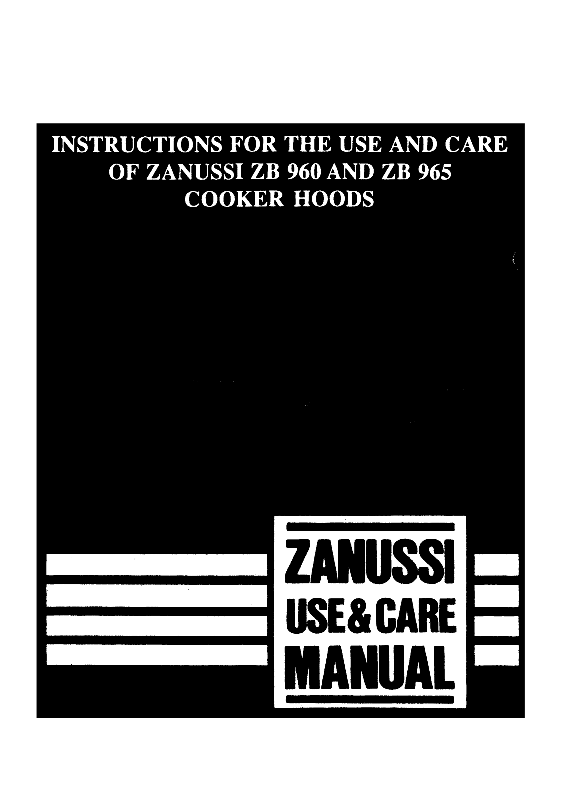 Zanussi ZB965, ZB960 User Manual