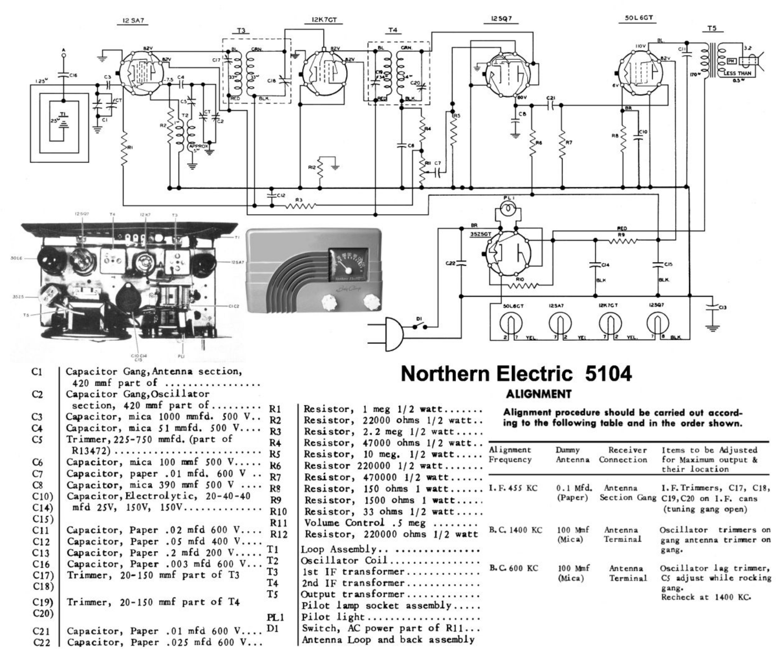 Northern Electric 5104 schematic