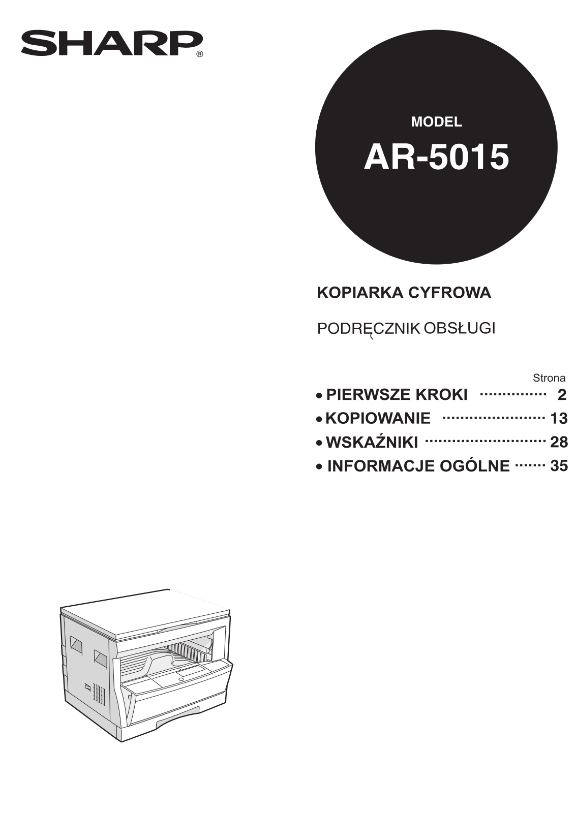 Sharp AR-5015 User Manual