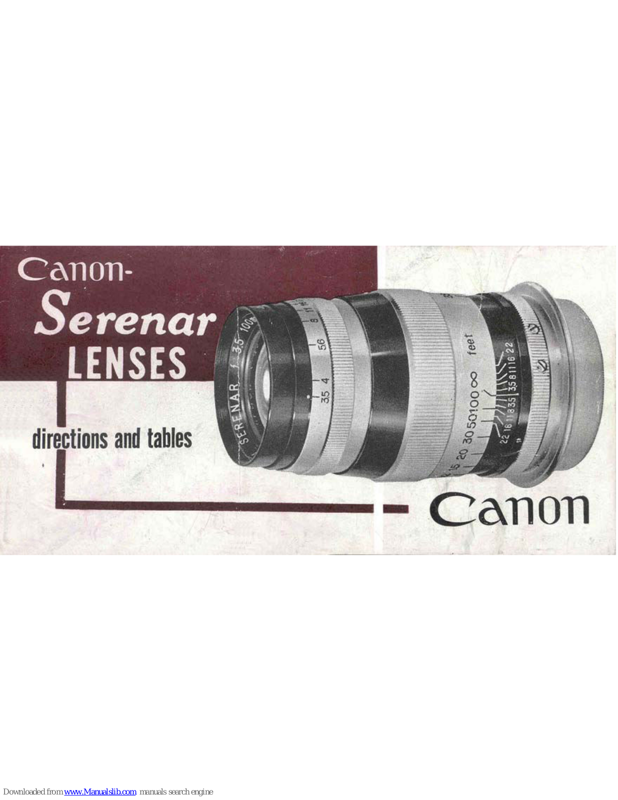 Canon Serenar User Manual