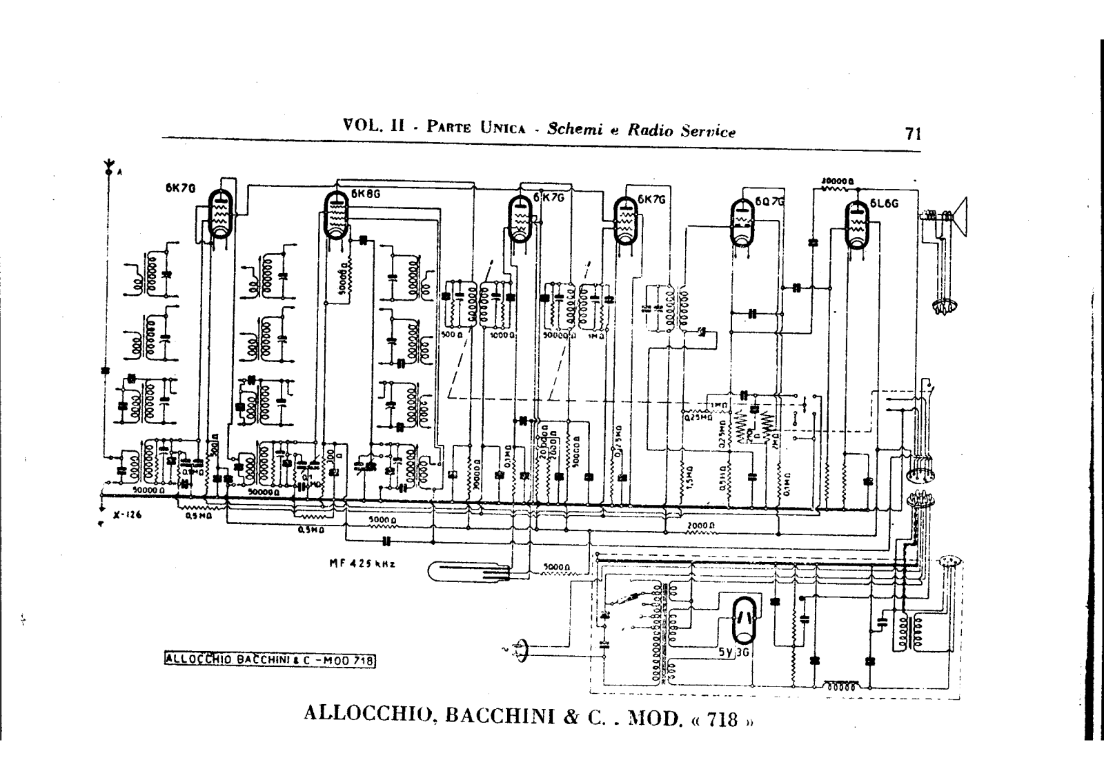 Allocchio Bacchini 718 schematic