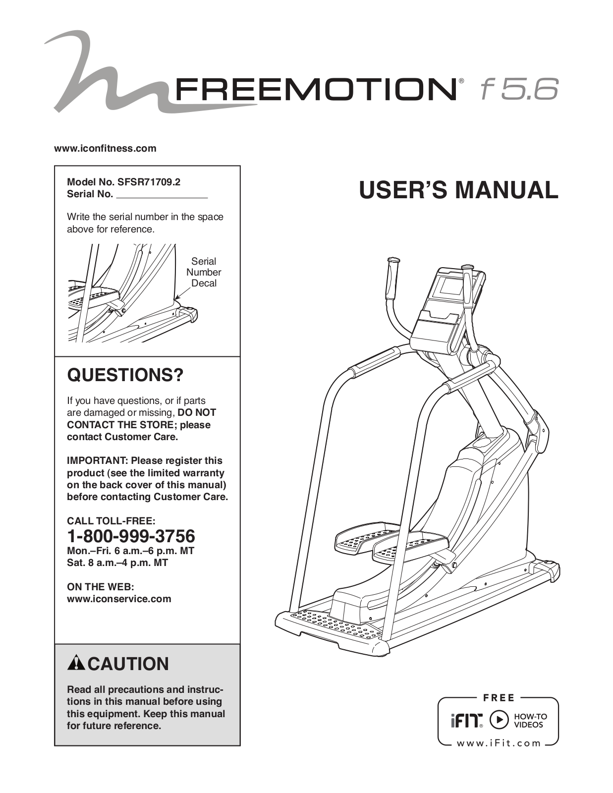 FreeMotion SFSR717092 Owner's Manual