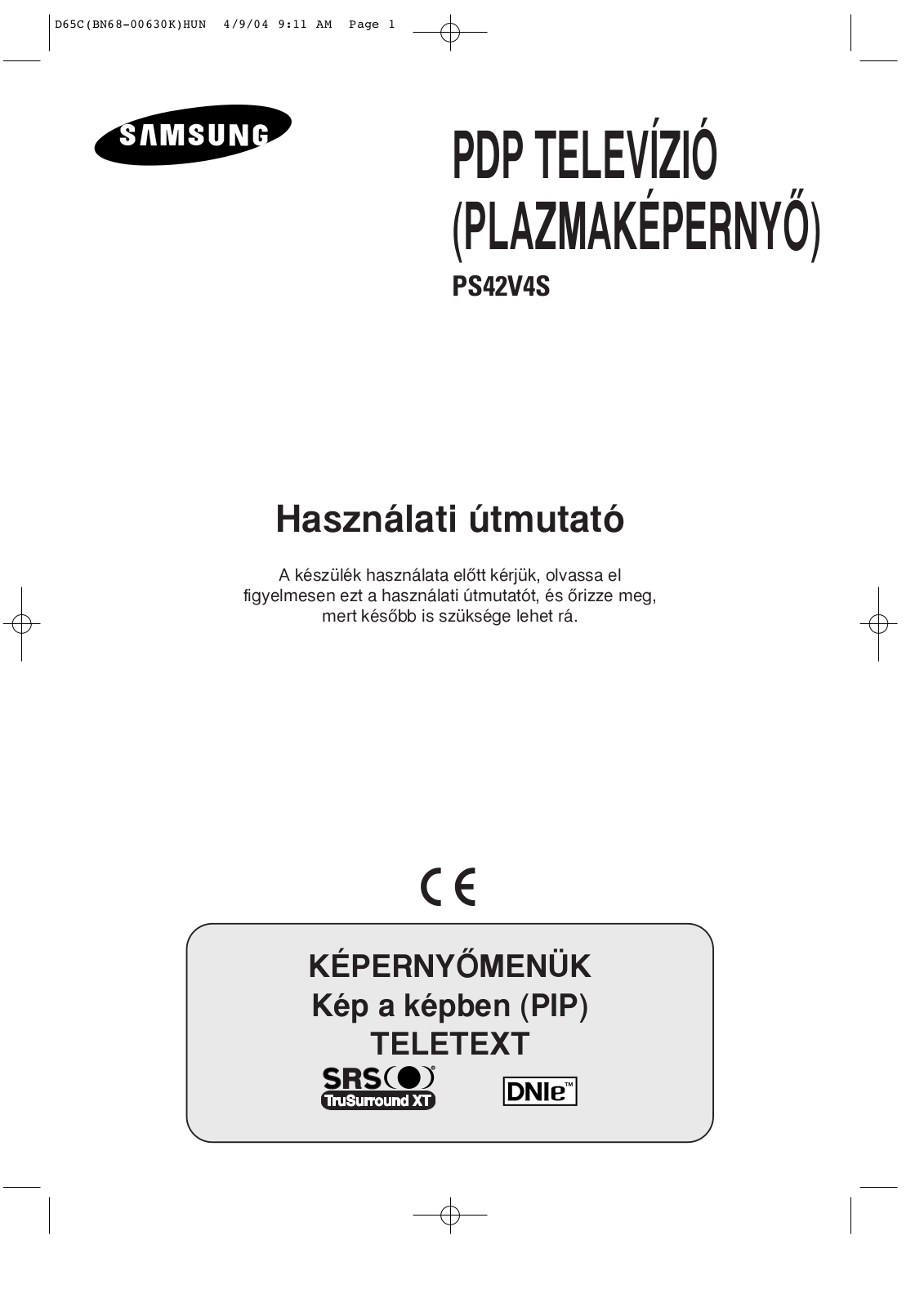 Samsung PS-42V4S User Manual