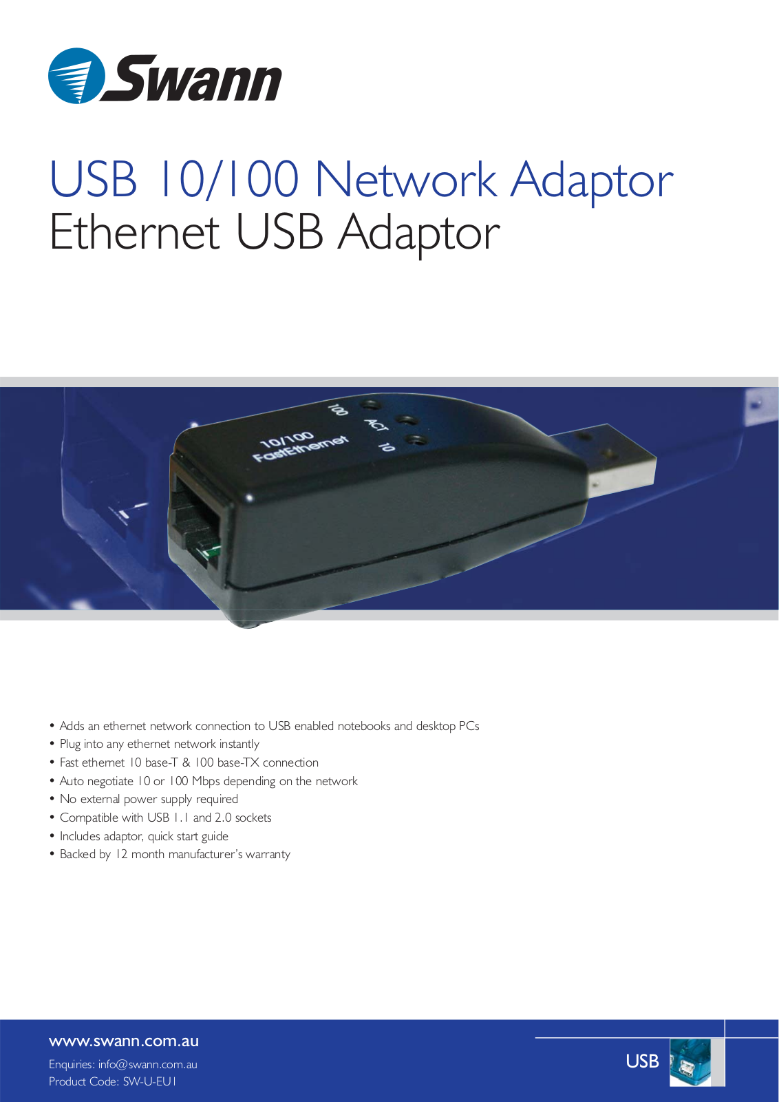 Swann SW-U-EU1 Specification