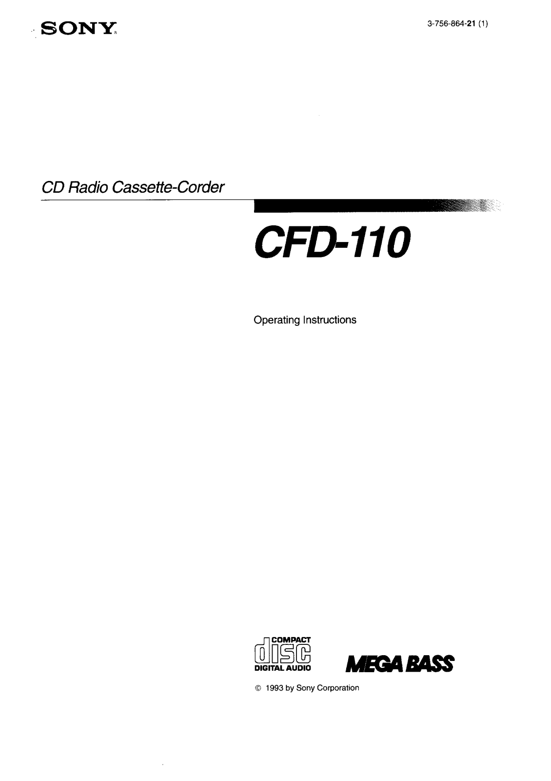 Sony CFD-110 User Manual