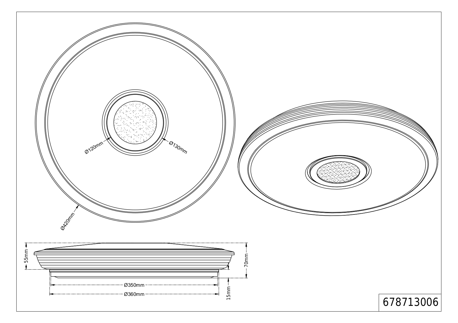 Trio 678713006 Technical drawing - ManualMachine.com