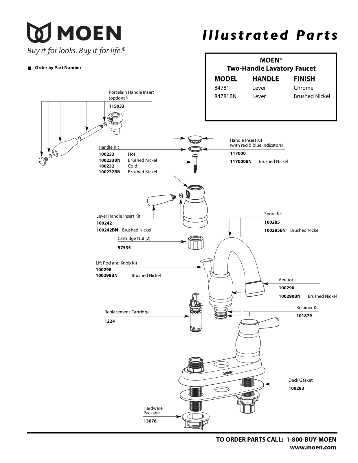 Moen 84781, 84781BN User Manual