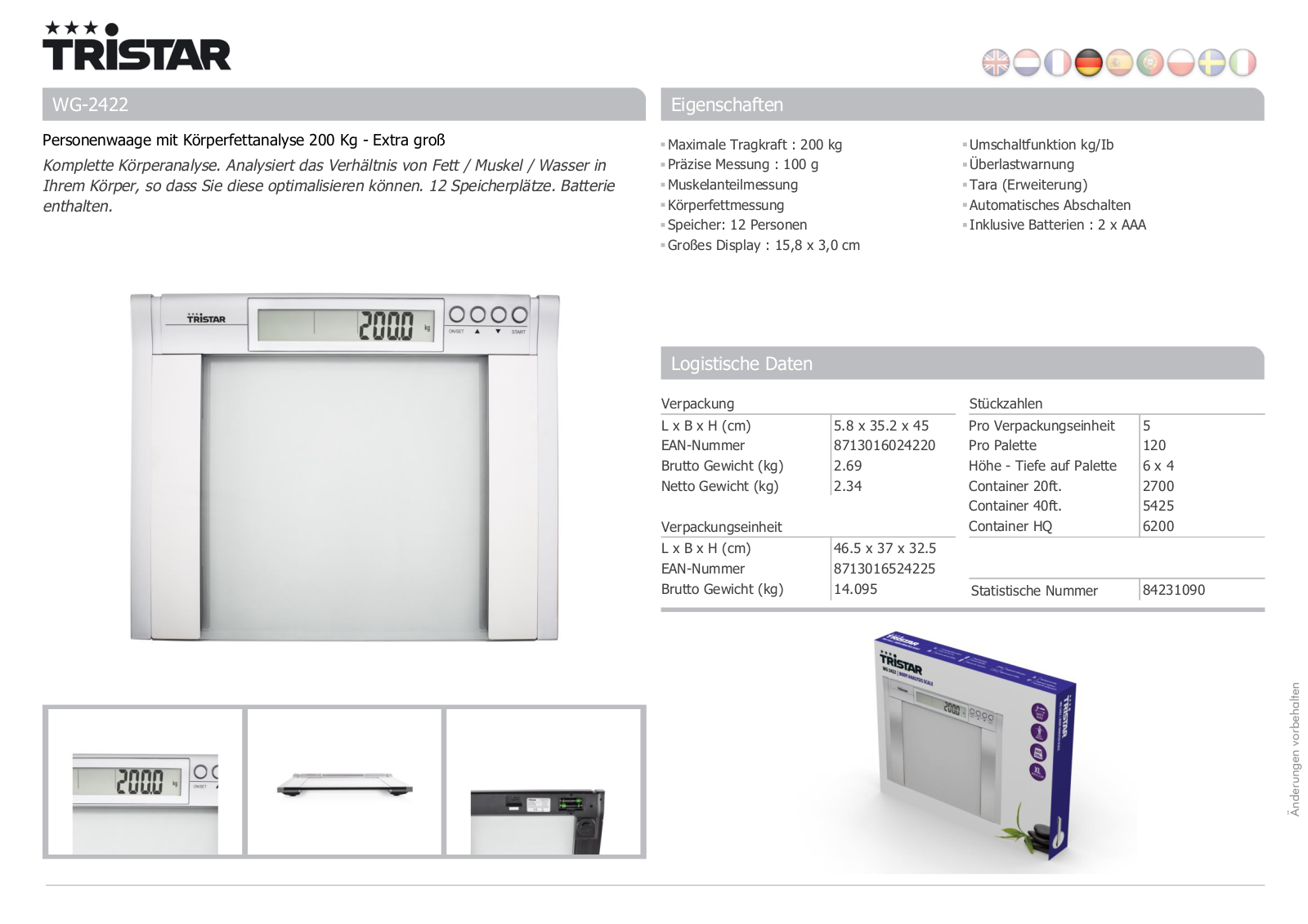 Tristar WG-2422 User Manual