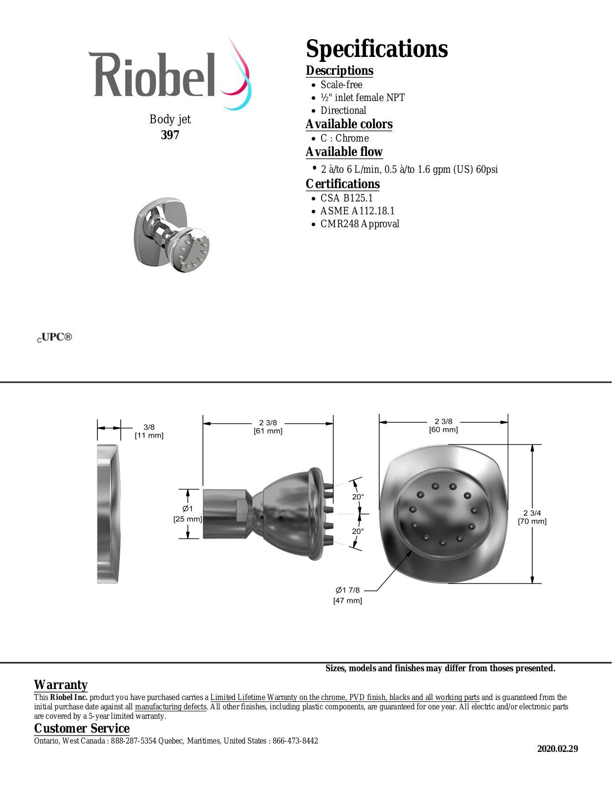 Riobel 397C Specifications - ManualMachine.com