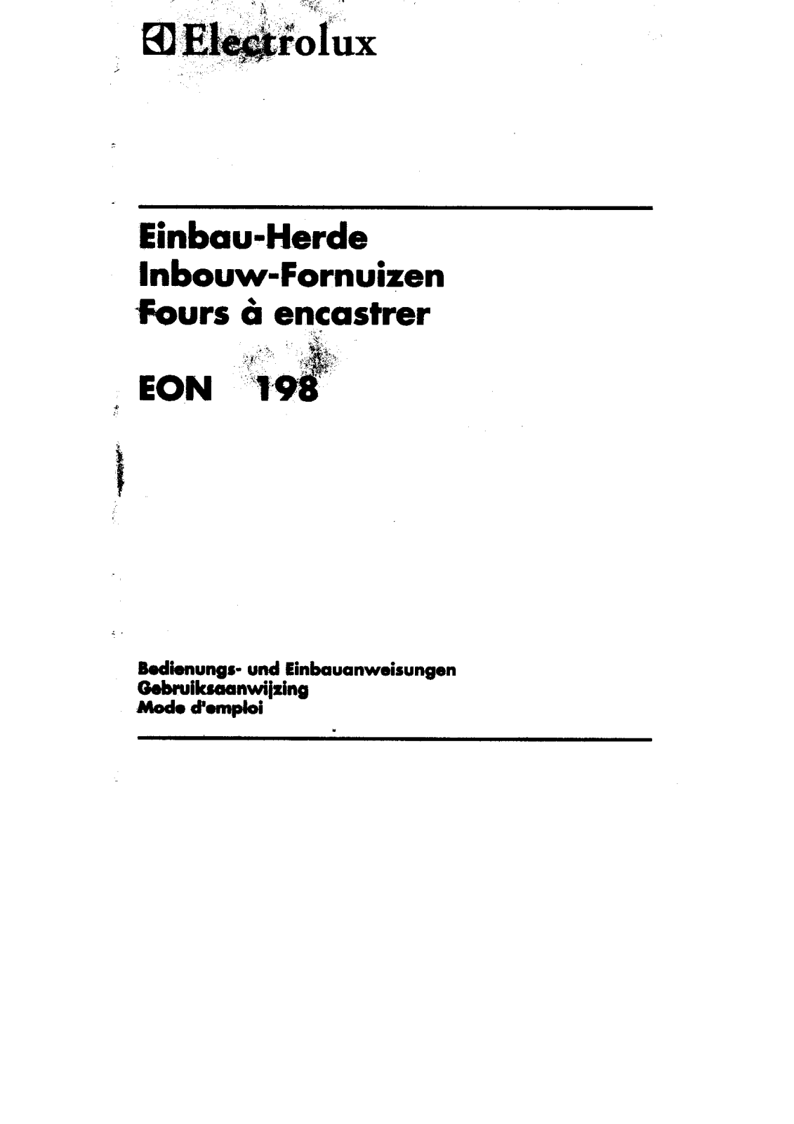 electrolux EON198 User Manual