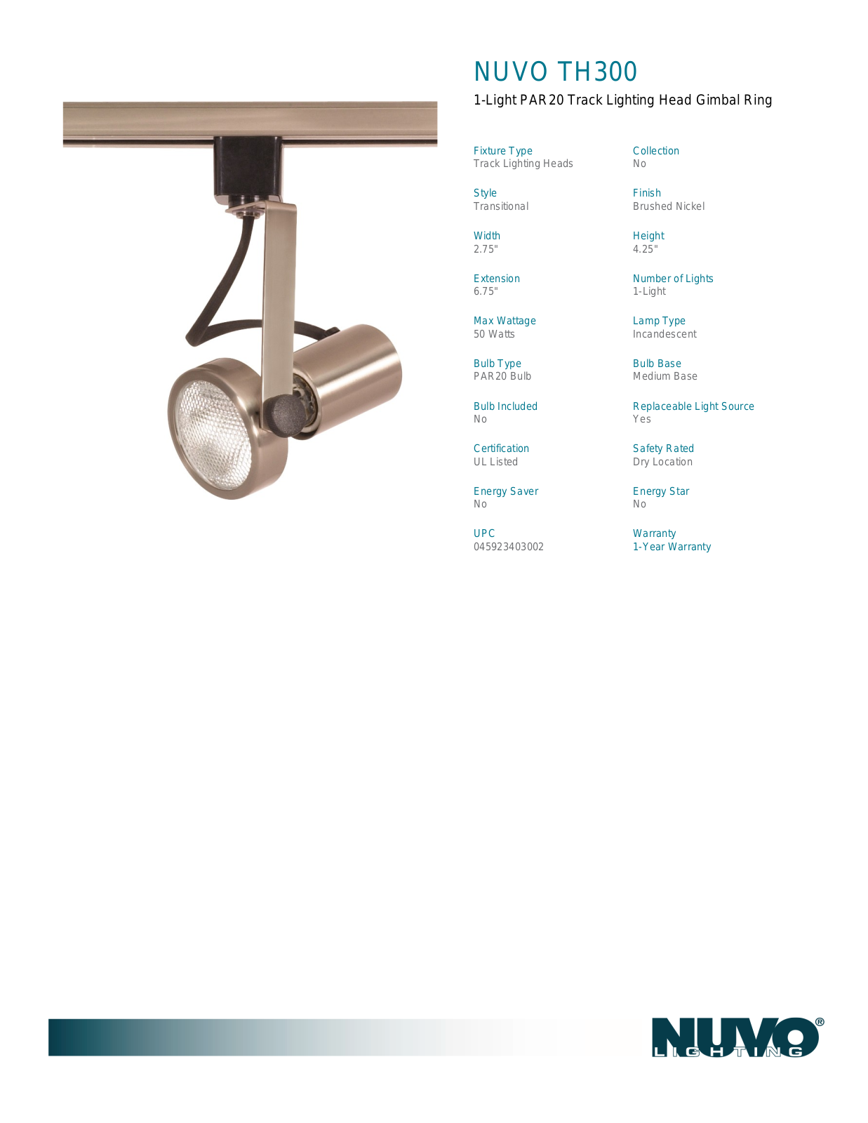 Nuvo Lighting OUV2882 Specifications - ManualMachine.com