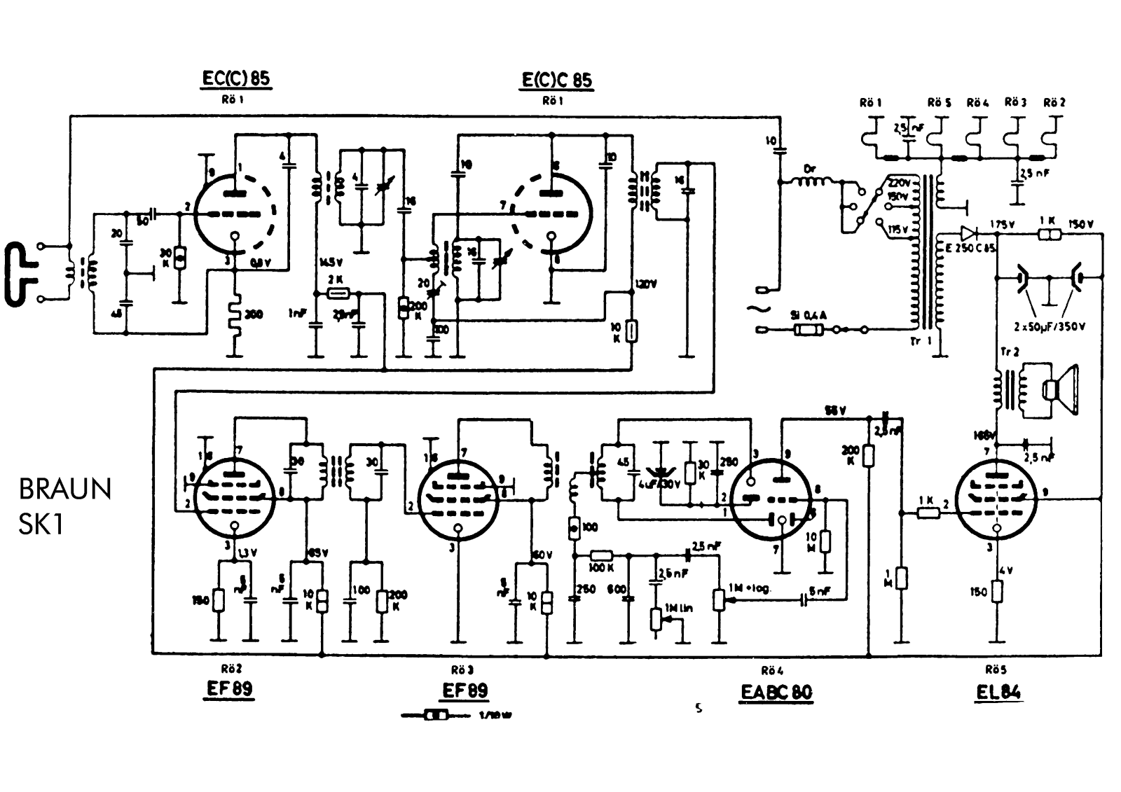 Braun sk1 schematic