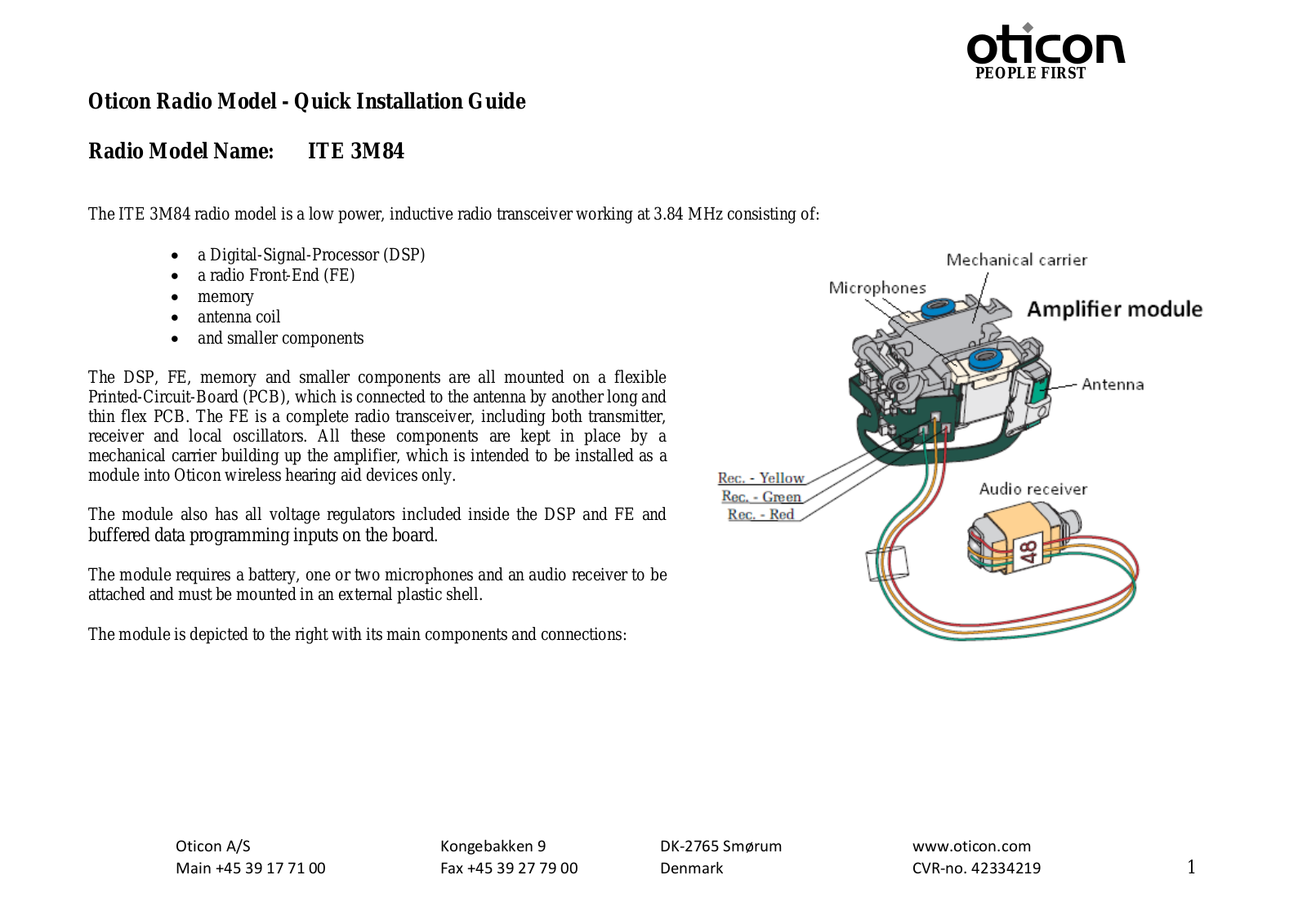 Oticon A S FUITE03 Installation guide - ManualMachine.com