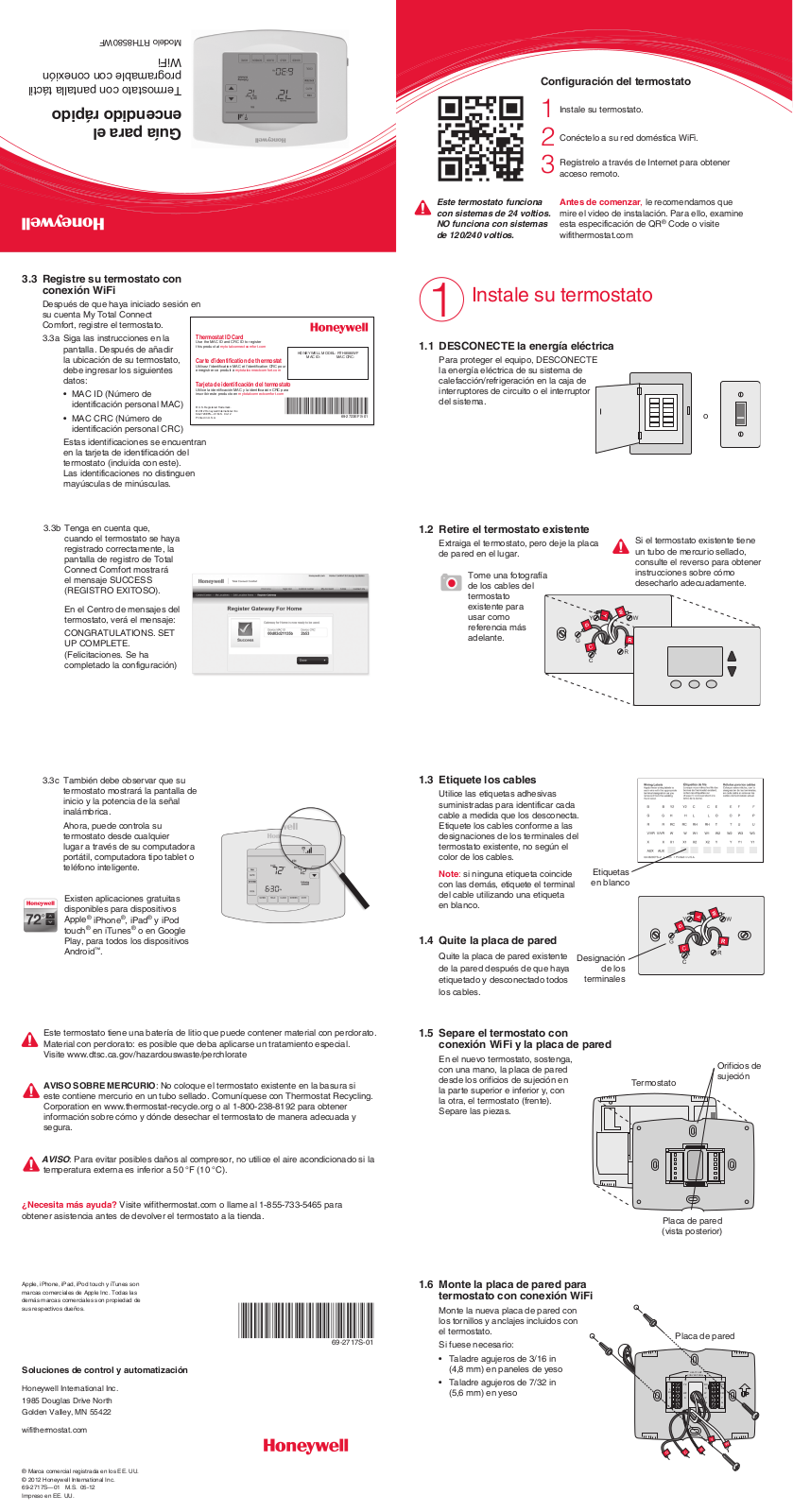 Honeywell RTH8500 User Manual