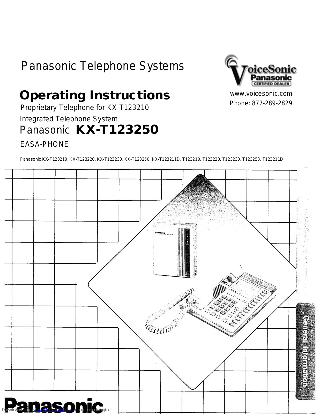 Panasonic EASA-PHONE KX-T123250 Operating Instructions Manual