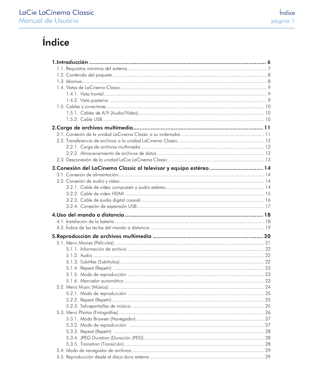 Lacie LACINEMA CLASSIC User Manual