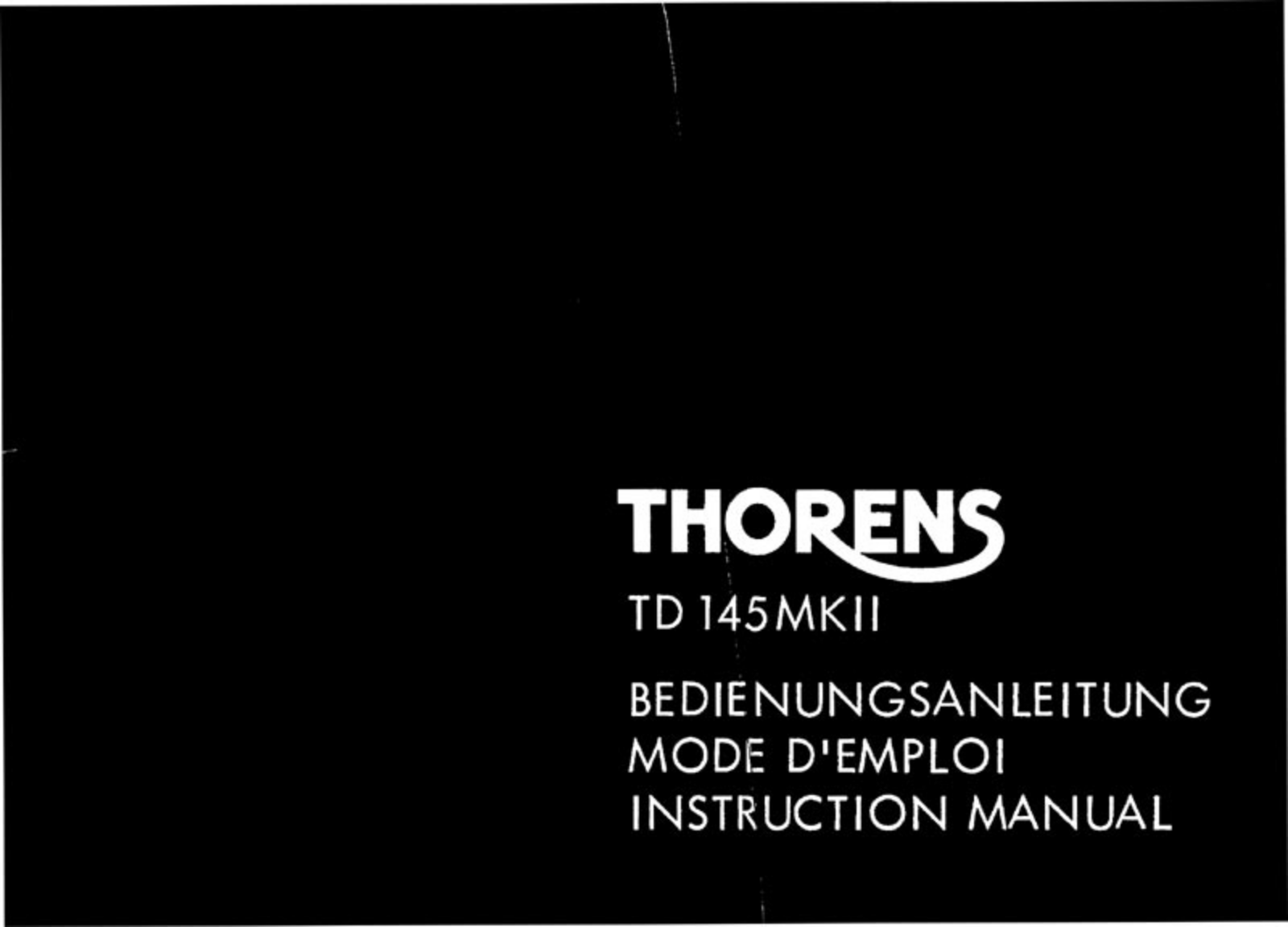 Thorens TD-145 Mk2 Owners manual