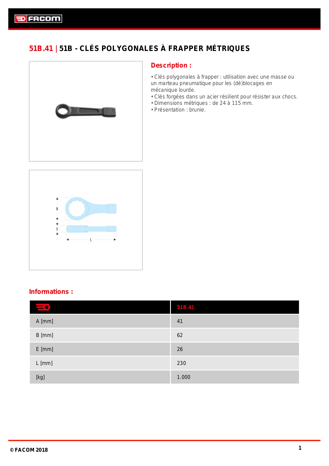 Facom 51B.41 Specification - ManualMachine.com