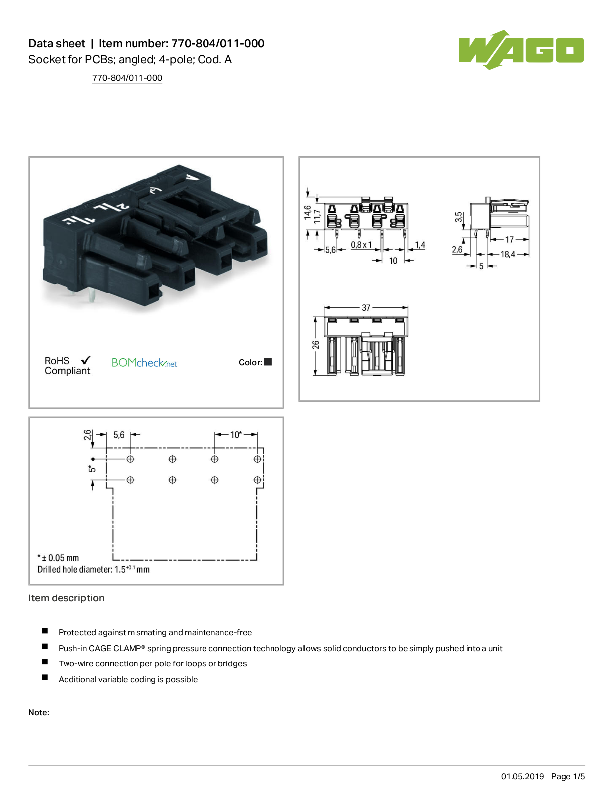 Wago 770-804/011-000 Data Sheet