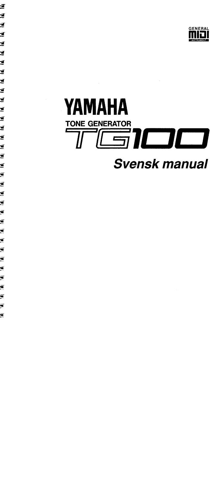 Yamaha TG100 User Manual