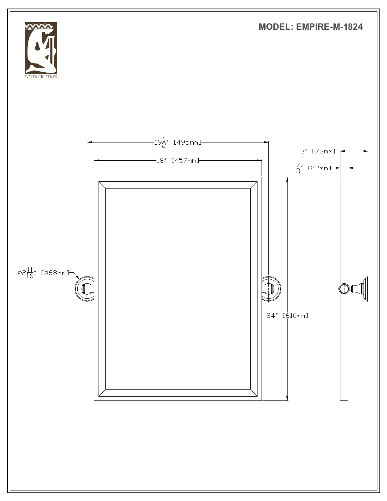 Water Creation EP30E0112, EB30E0112, EB30E0109, EB30E0512, EB30E0509 Specifications