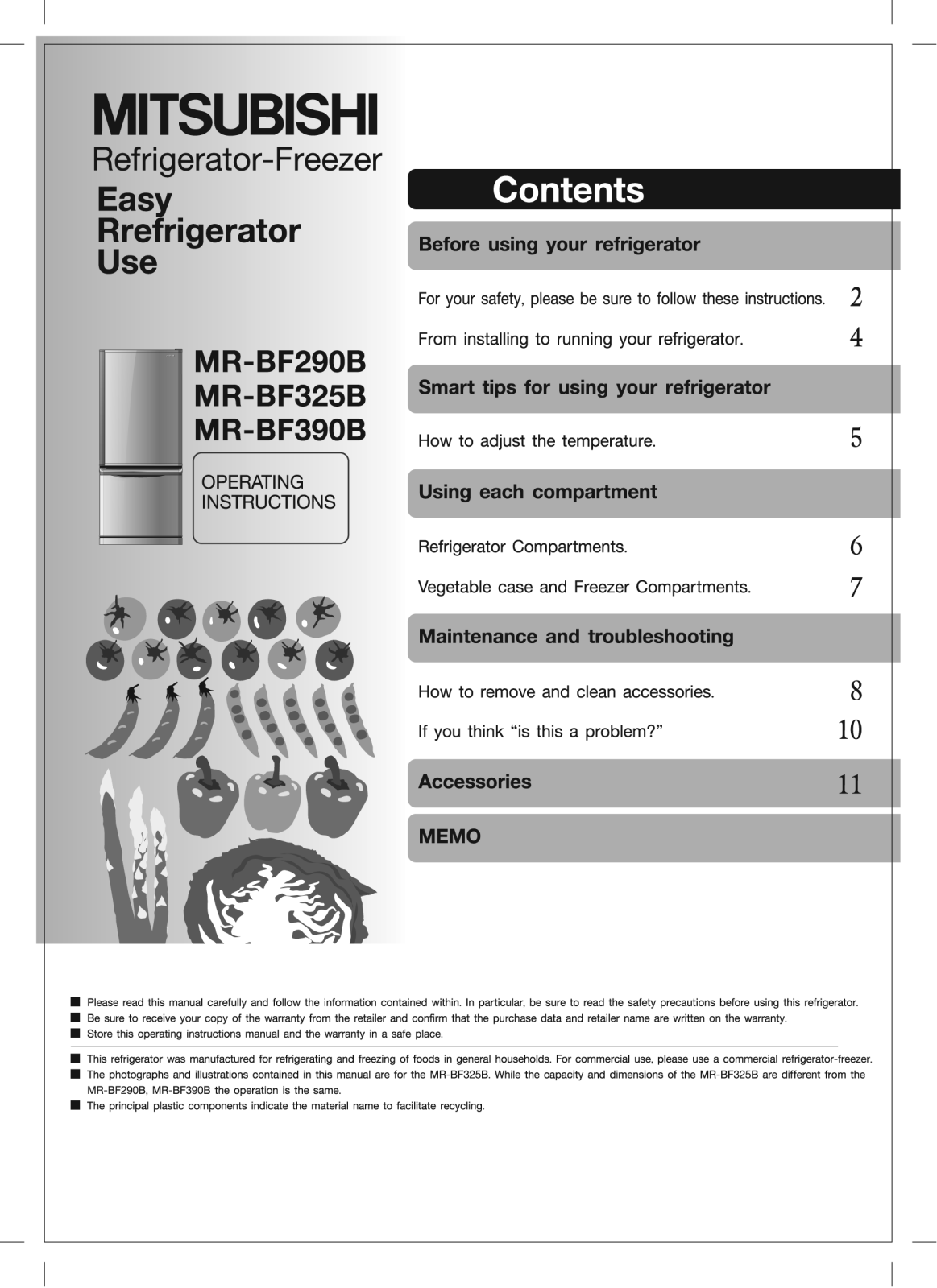 Mitsubishi Electric MR-BF390EK-OB-A User Manual