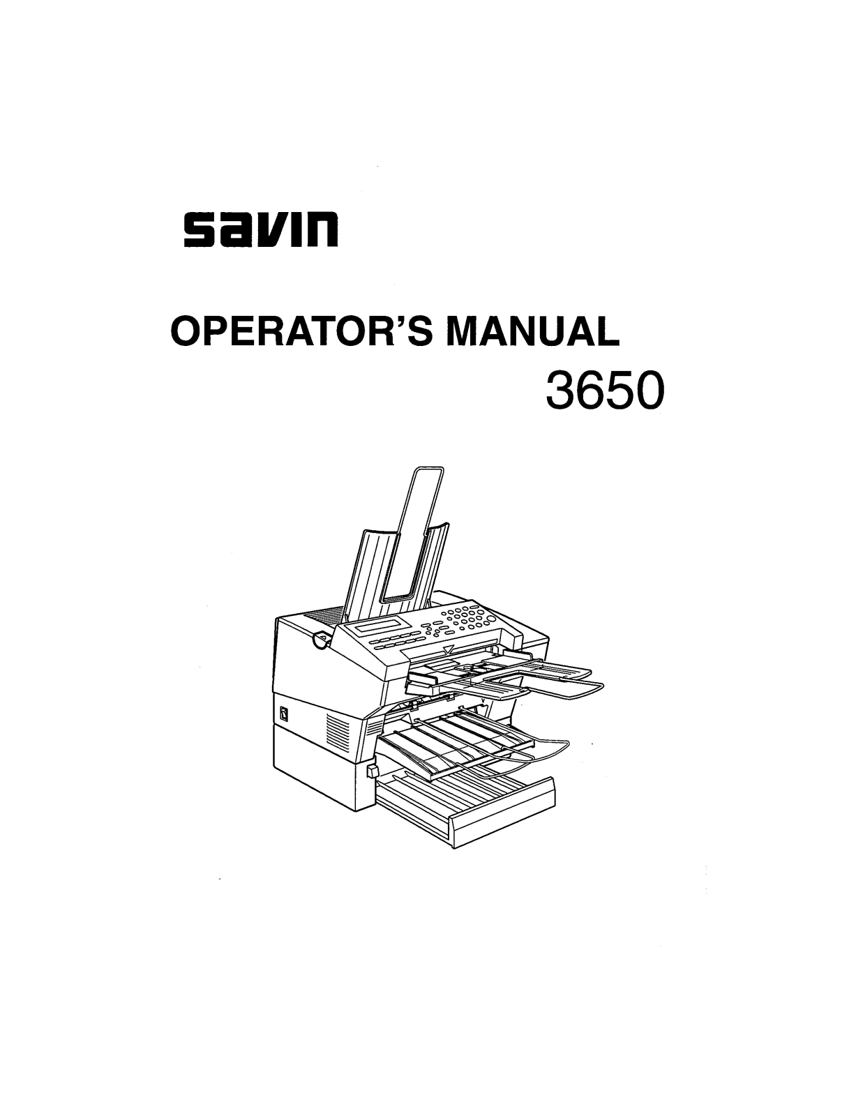 Savin 3650 User Manual