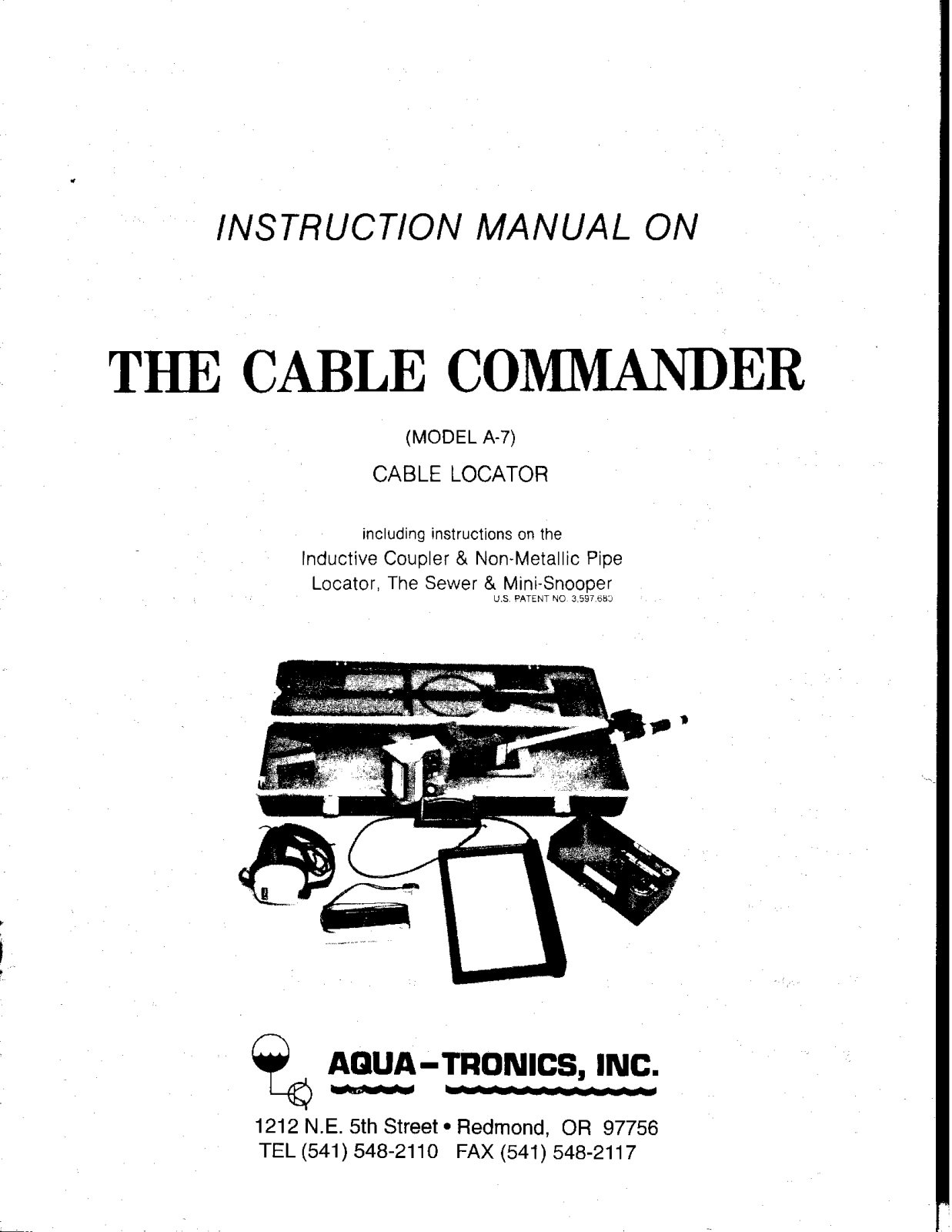 Aqua-Tronics THE CABLE COMMANDER A-7 User Manual