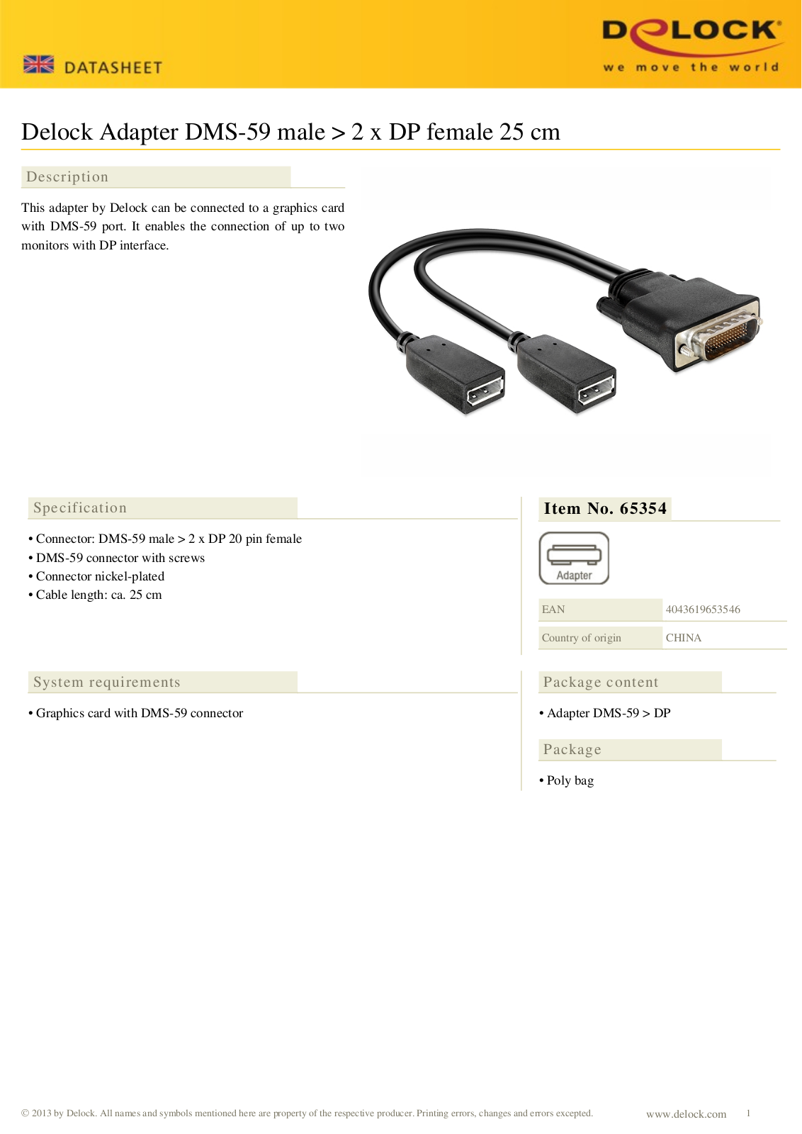 DeLOCK 65354 User Manual