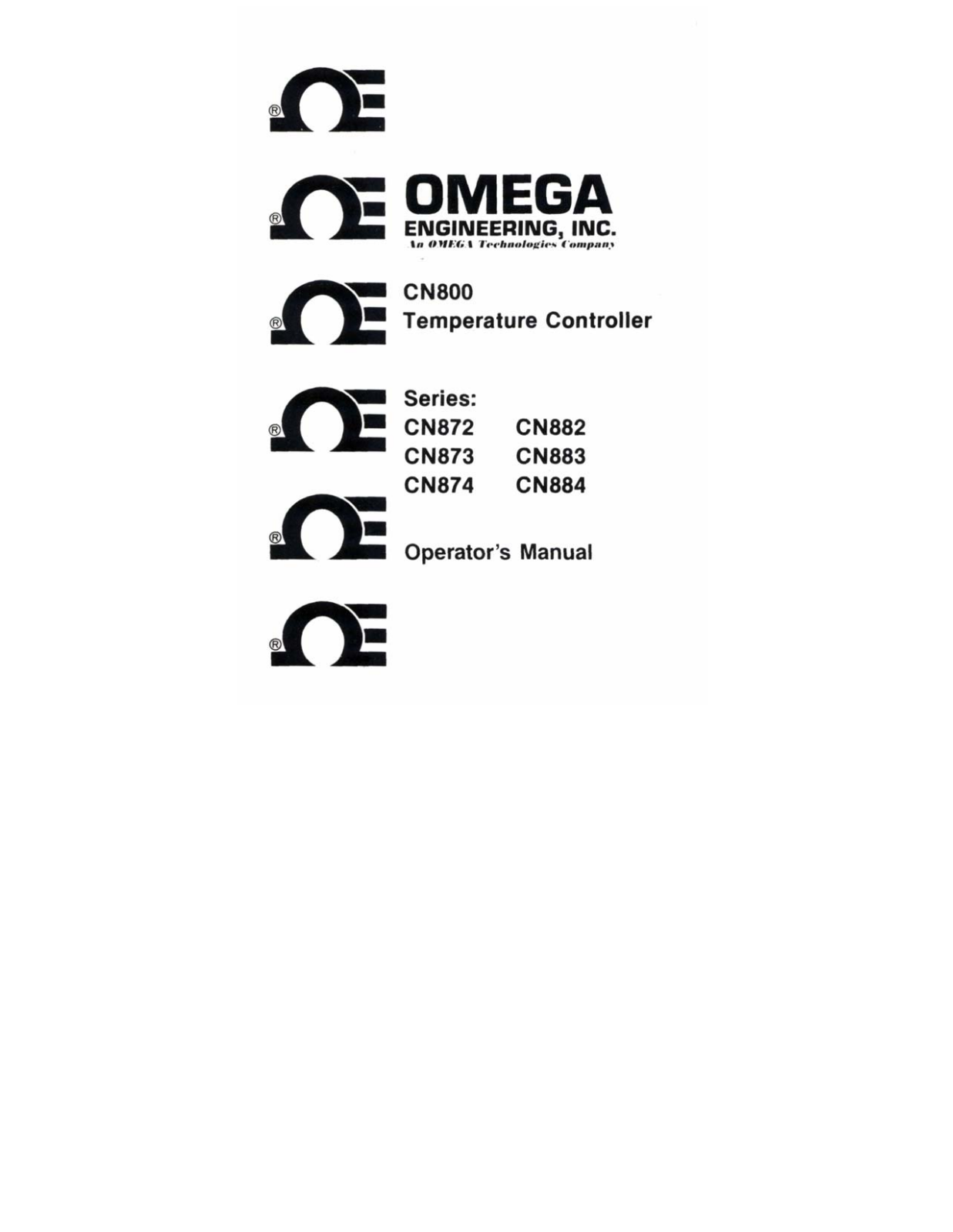 Omega Products CN800 Installation  Manual