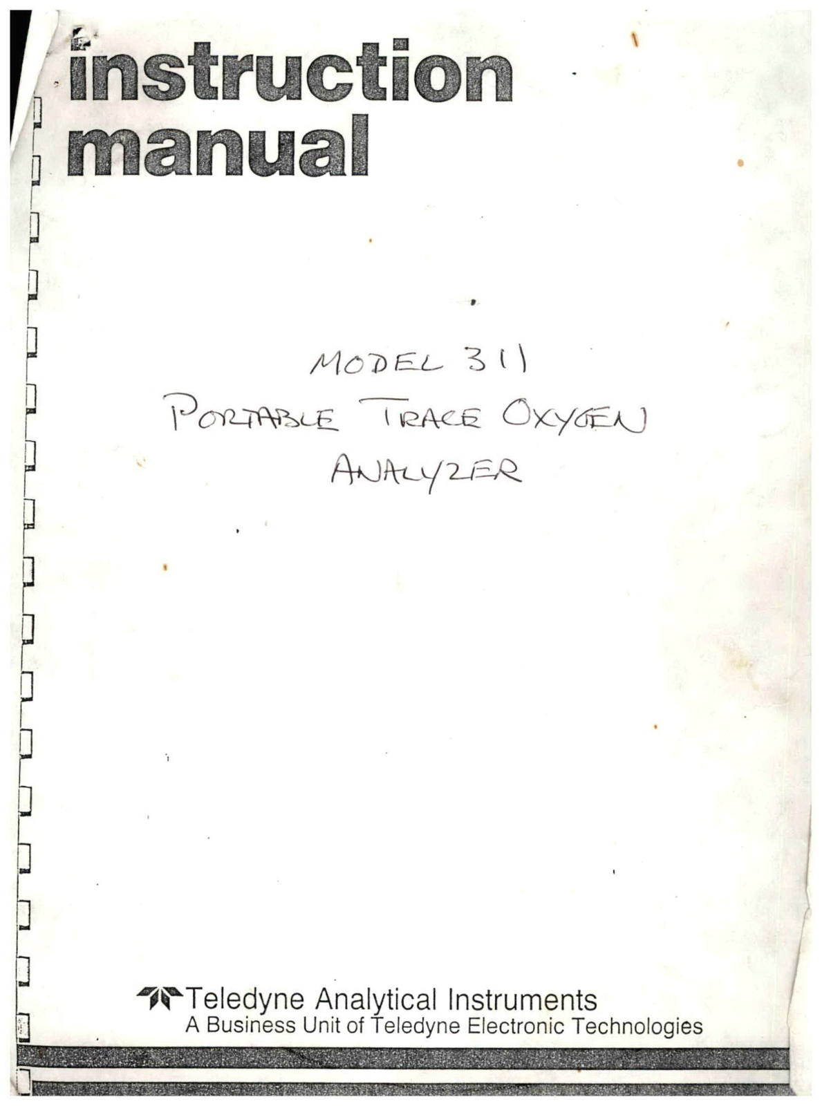 Teledyne 311 User Manual