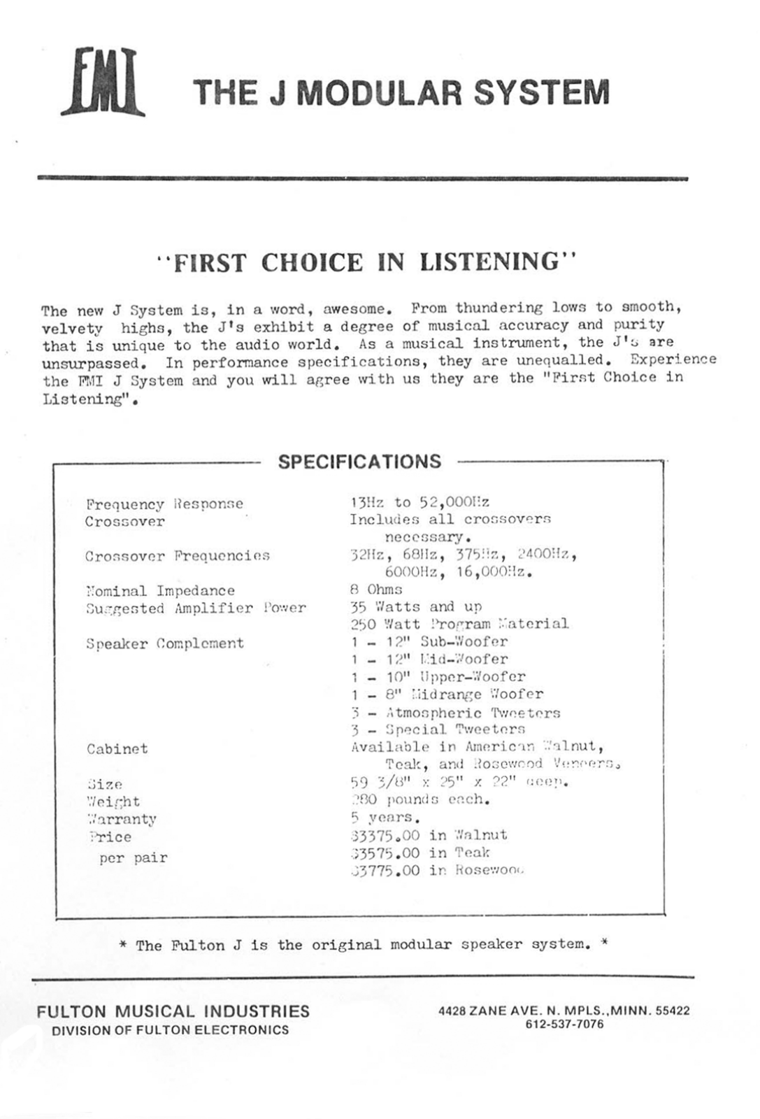 Fulton Modular J Brochure