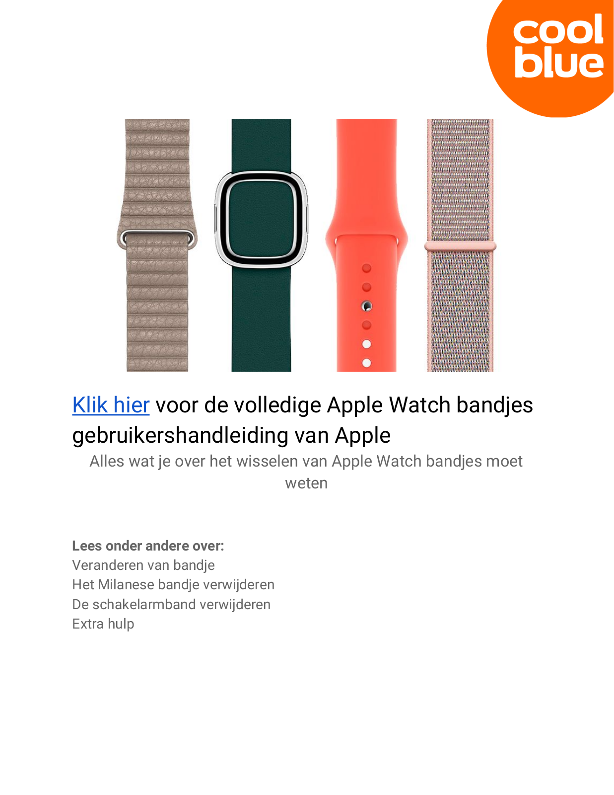 Apple Watch 38/40 mm Siliconen Nike Antraciet, Watch 42/44 mm Leather Loop Grijs  M, Watch 38/40 mm Siliconen Sport Wit, Watch 38/40 mm Modern Leren Blauw  S, Watch 38/40 mm Polsband Milanees Zwart User manual