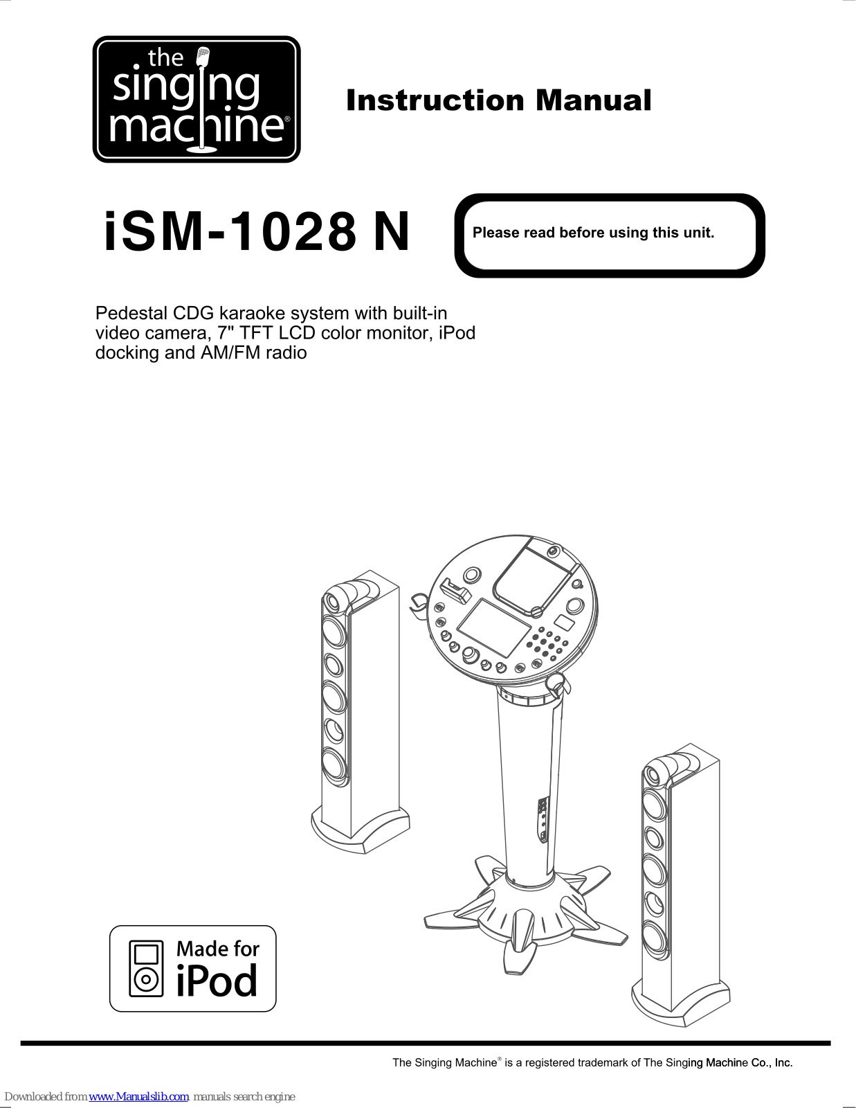 The Singing Machine iSM-1028 N Instruction Manual