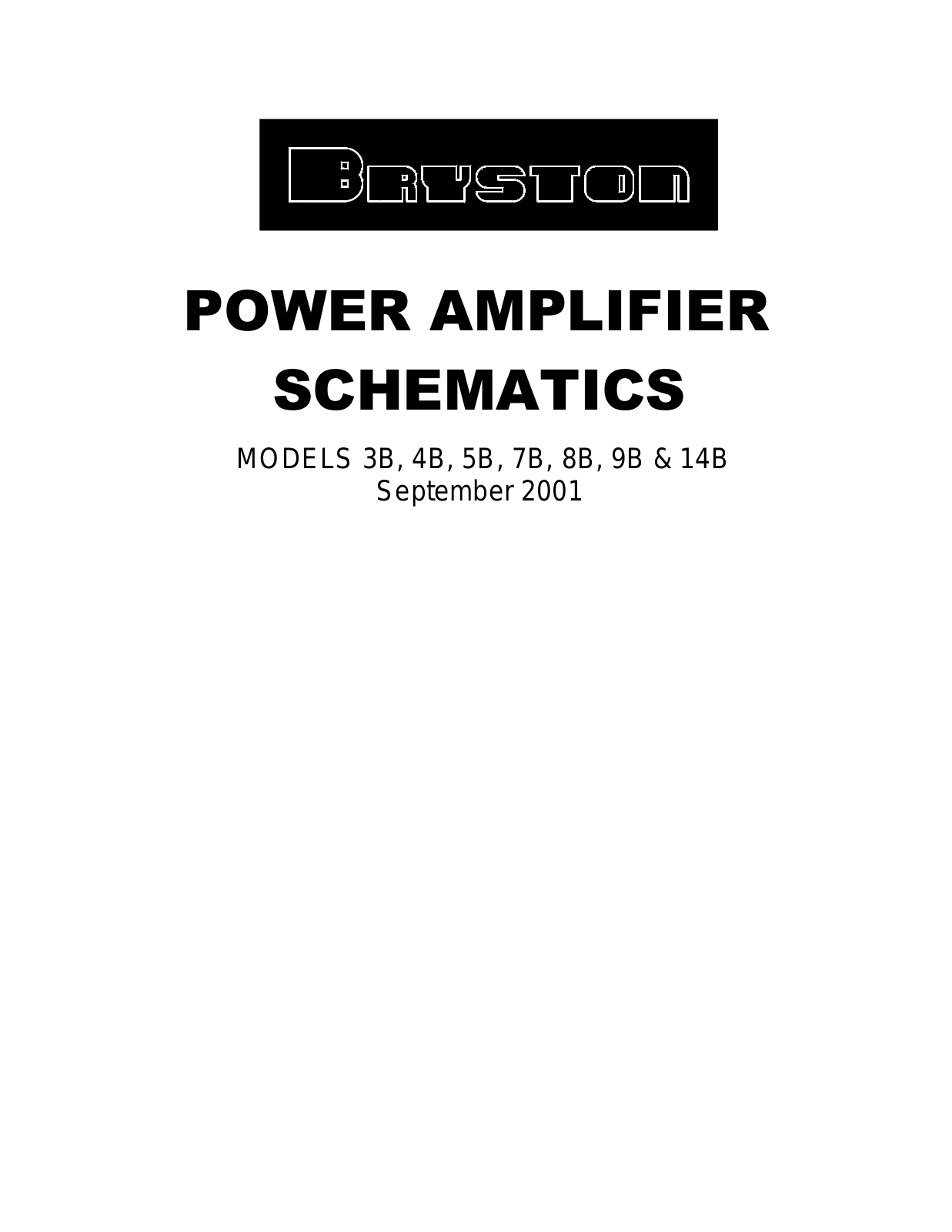 Bryston 3B, 4B, 5B, 7B, 8B Schematic