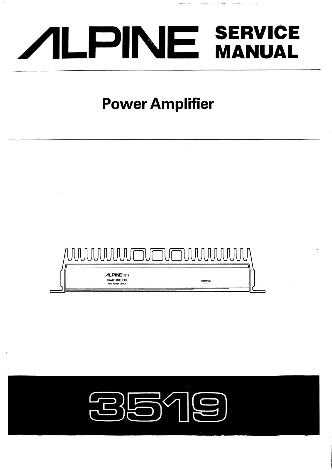 Alpine 3519 Service manual