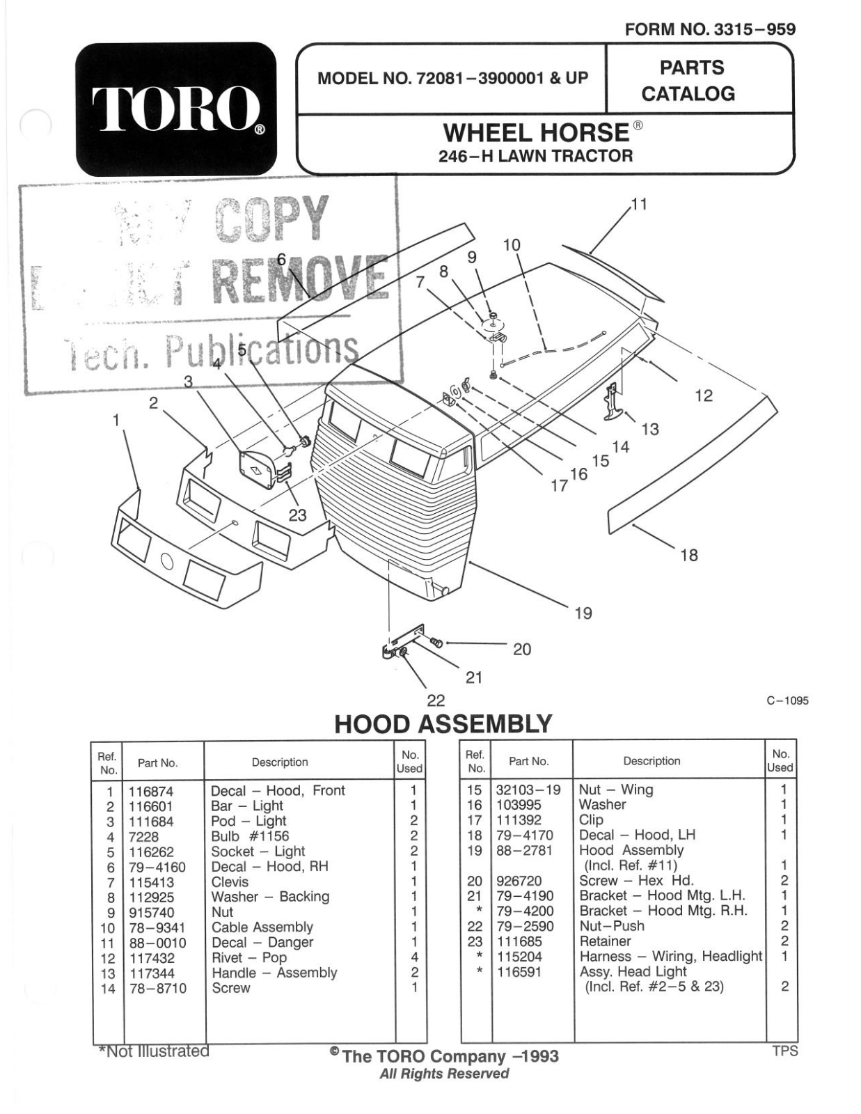 Toro 72081 Parts Catalogue