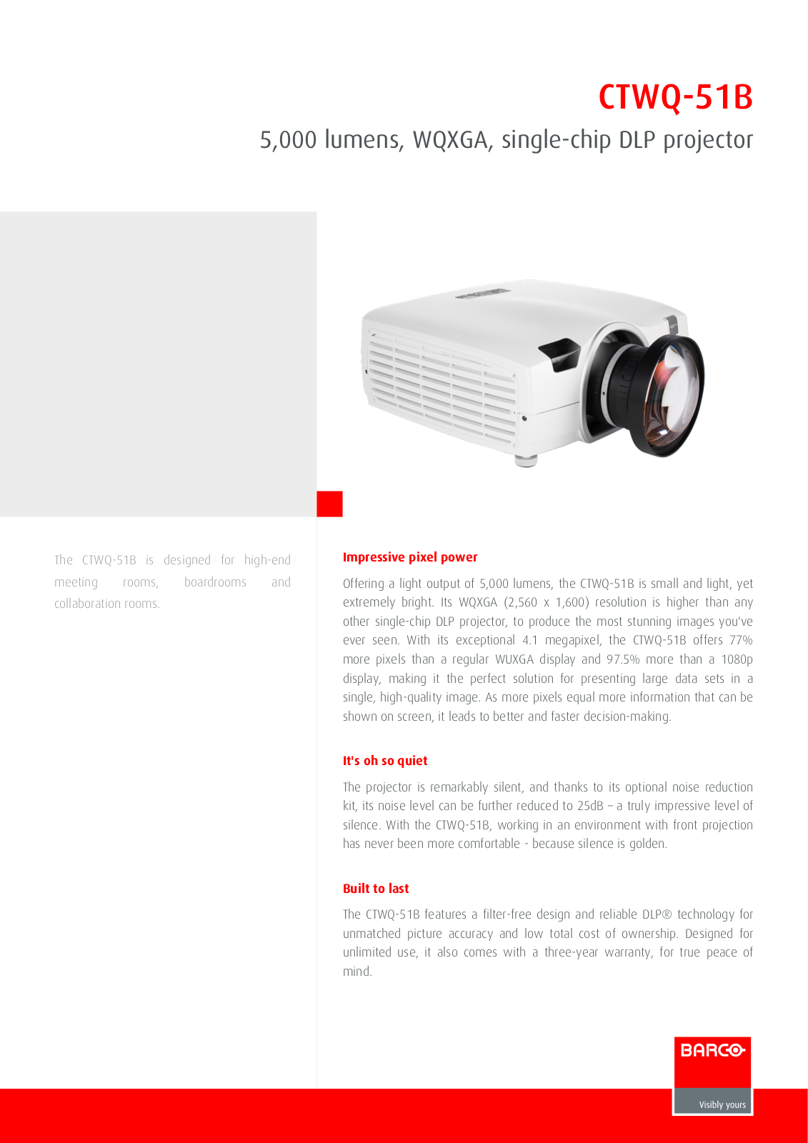 Barco CTWQ-51B Product Sheet