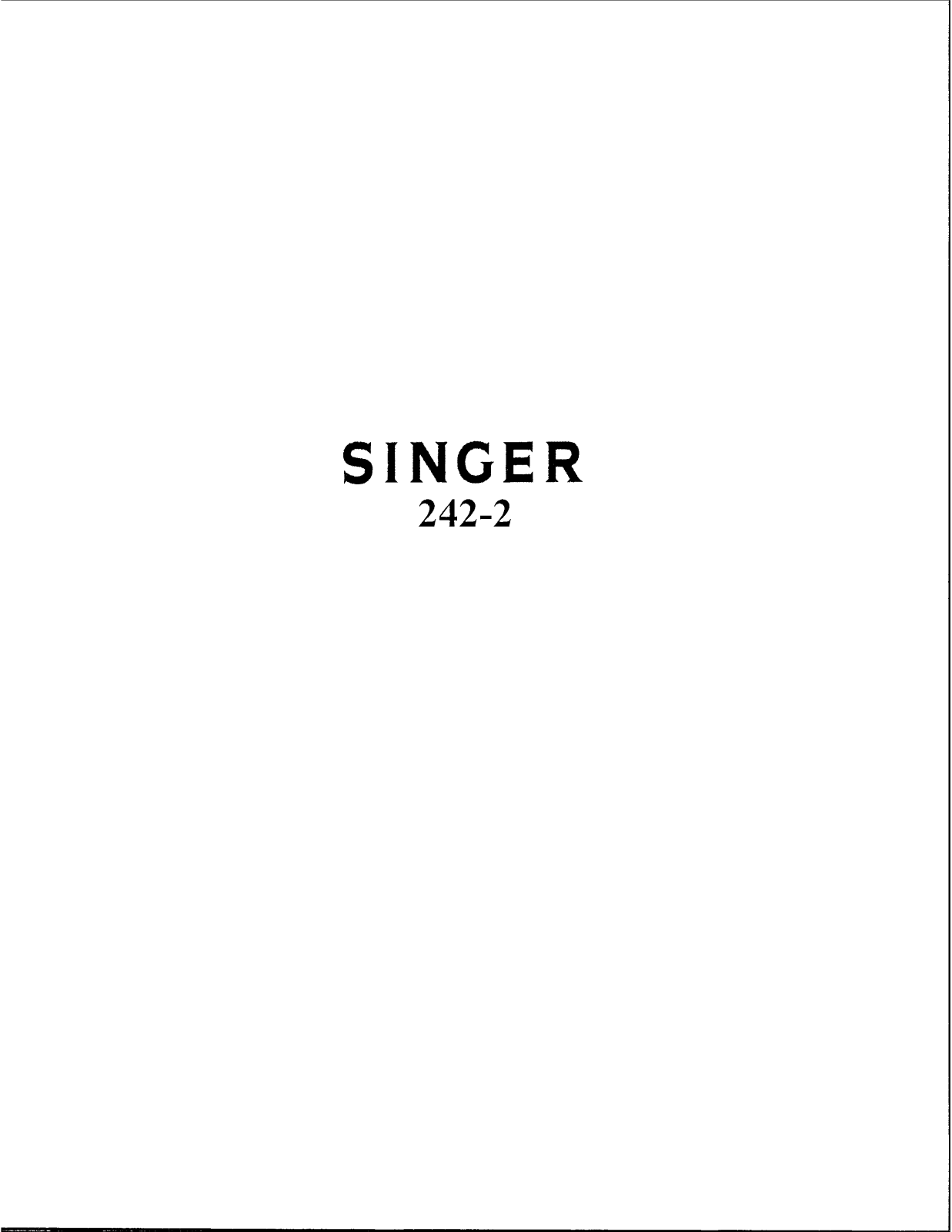 Singer 242-2 User Manual